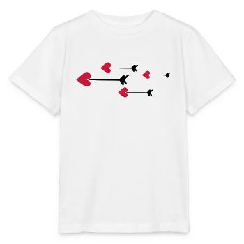 fleche coeur amour cupidon 802 - T-shirt bio MINI CREATOR Stanley/Stella Enfant - blanc - Devant - Maike (125cm)