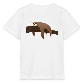Faultier Relax Chill Nap Schlafen - Stanley/Stella Kinder T-Shirt MINI CREATOR  - Weiß - Vorne - Maike (125cm)