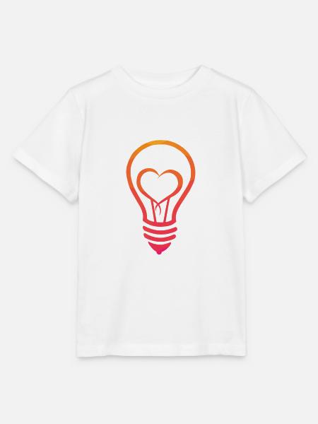 Glühbirne mit Herz - Stanley/Stella Kinder T-Shirt MINI CREATOR - Weiß