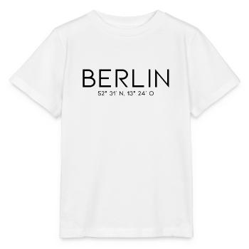 Coordonnées de Berlin - Allemagne Porte de Brandebourg - T-shirt bio MINI CREATOR Stanley/Stella Enfant - blanc - Devant - Maike (125cm)