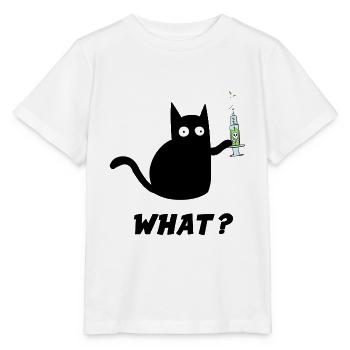 Chat Quoi ? Chat Noir Meurtrier - T-shirt bio MINI CREATOR Stanley/Stella Enfant - blanc - Devant - Maike (125cm)