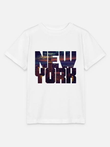 New York Skyline - Stanley/Stella Kinder T-Shirt MINI CREATOR - Weiß