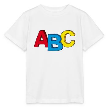 Motif ABC, idéal pour la scolarisation précoce - T-shirt bio MINI CREATOR Stanley/Stella Enfant - blanc - Devant - Maike (125cm)