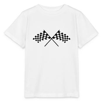 racing flags - Stanley/Stella MINI CREATOR Kids’ T-Shirt - white - Front - Maike (125cm)
