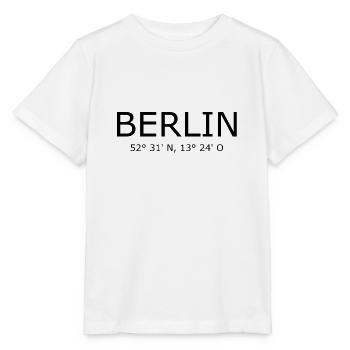 Berlin Koordinaten - Deutschland Brandenburger Tor - Stanley/Stella Kinder T-Shirt MINI CREATOR  - Weiß - Vorne - Maike (125cm)