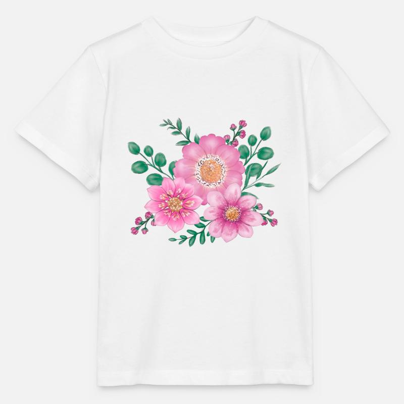 fleurs - T-shirt bio MINI CREATOR Stanley/Stella Enfant - blanc
