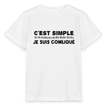 c'est simple je suis compliqué / humour homme - T-shirt bio MINI CREATOR Stanley/Stella Enfant - blanc - Devant - Maike (125cm)