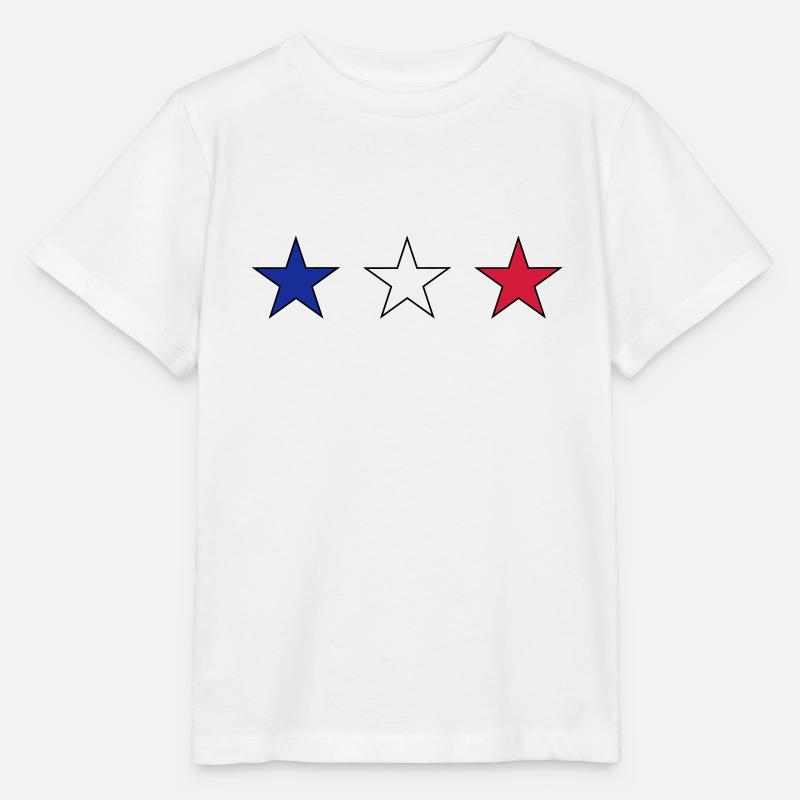 France trois étoiles en bleu-blanc-rouge - T-shirt bio MINI CREATOR Stanley/Stella Enfant - blanc