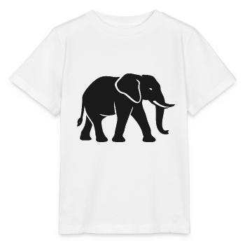 Elefant - Großwild, Stoßzahn, Elfenbein - Stanley/Stella Kinder T-Shirt MINI CREATOR  - Weiß - Vorne - Maike (125cm)