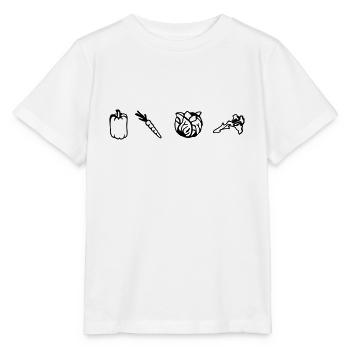 Veggies, Vegan, Vegetarian (cheap!) - Stanley/Stella MINI CREATOR Kids’ T-Shirt - white - Front - Maike (125cm)