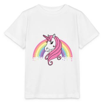 Einhorn mit Regenbogen - Fabelwesen Kind Baby süß - Stanley/Stella Kinder T-Shirt MINI CREATOR  - Weiß - Vorne - Maike (125cm)