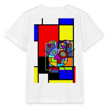 LOVE GEOMETRIC SHAPES - Stanley/Stella Kinder T-Shirt MINI CREATOR  - Weiß - Vorne - Maike (125cm)