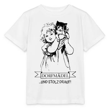 Fille du village avec chaton - Fille du village et enfant du village - T-shirt bio MINI CREATOR Stanley/Stella Enfant - blanc - Devant - Maike (125cm)