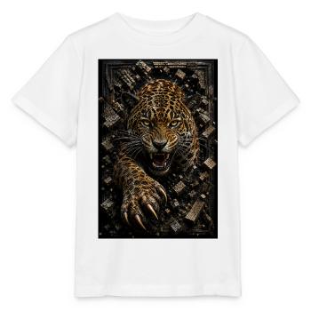 Leopard furious among the blocks - Stanley/Stella MINI CREATOR Kids’ T-Shirt - white - Front - Maike (125cm)