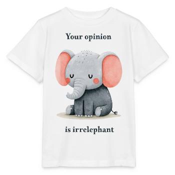 Ton avis est irrelephant - T-shirt bio MINI CREATOR Stanley/Stella Enfant - blanc - Devant - Maike (125cm)