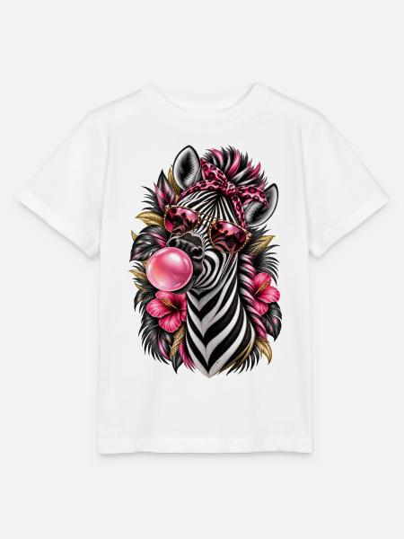 Frech gestreift – Zebra mit Style - Stanley/Stella Kinder T-Shirt MINI CREATOR - Weiß