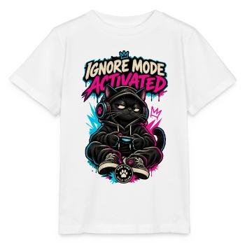 RobVibe Wild Club – Cat Ignore Mode Activated - Stanley/Stella Kinder T-Shirt MINI CREATOR  - Weiß - Vorne - Maike (125cm)