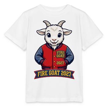 Retro Groovy Fire Goat Shirt | 70s Wavy Feuer Zieg - Stanley/Stella Kinder T-Shirt MINI CREATOR  - Weiß - Vorne - Maike (125cm)