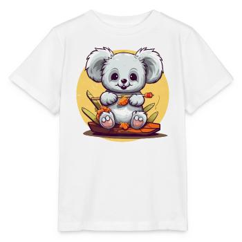 Clumsy koala with sushi - Stanley/Stella MINI CREATOR Kids’ T-Shirt - white - Front - Maike (125cm)