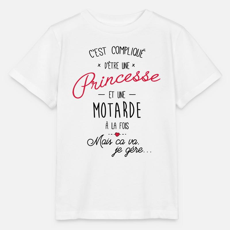 princesse et motarde - T-shirt bio MINI CREATOR Stanley/Stella Enfant - blanc