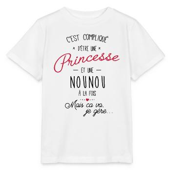 Compliqué d'être une princesse et une nounou - T-shirt bio MINI CREATOR Stanley/Stella Enfant - blanc - Devant - Maike (125cm)