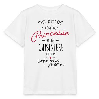 Princesse et cuisinière - T-shirt bio MINI CREATOR Stanley/Stella Enfant - blanc - Devant - Maike (125cm)