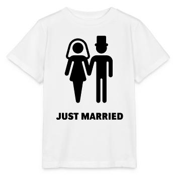 Just Married (mariée et le marié) - T-shirt bio MINI CREATOR Stanley/Stella Enfant - blanc - Devant - Maike (125cm)