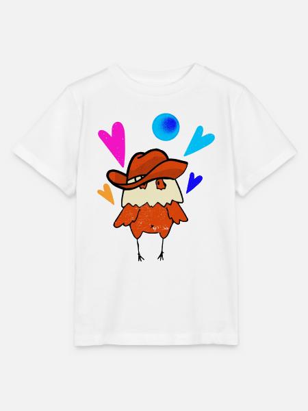 Hähnchen Cowboy - Stanley/Stella Kinder T-Shirt MINI CREATOR - Weiß