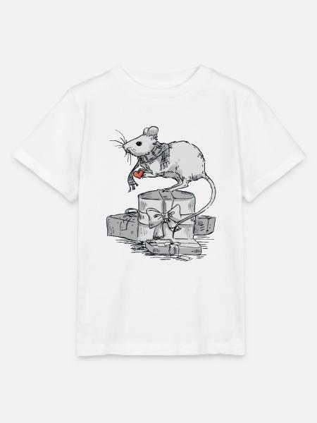 Maus mit Geschenken - Stanley/Stella Kinder T-Shirt MINI CREATOR - Weiß
