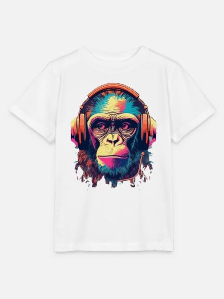 Monkey Beats - Stanley/Stella Kinder T-Shirt MINI CREATOR - Weiß