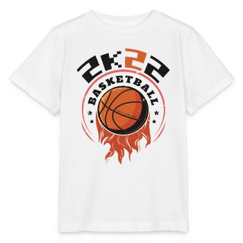 2K22 Basketball - Conception de cerceau enflammé - T-shirt bio MINI CREATOR Stanley/Stella Enfant - blanc - Devant - Maike (125cm)