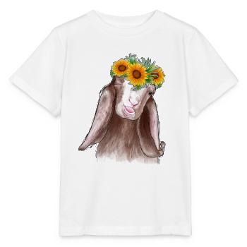 Ziege Sonnenblume - Stanley/Stella Kinder T-Shirt MINI CREATOR  - Weiß - Vorne - Maike (125cm)