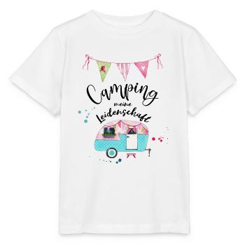 Camping meine Leidenschaft Wohnwagen Girlande - Stanley/Stella Kinder T-Shirt MINI CREATOR  - Weiß - Vorne - Maike (125cm)