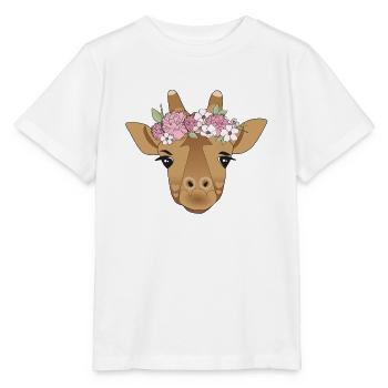 Giraffe Blumenkranz - Stanley/Stella Kinder T-Shirt MINI CREATOR  - Weiß - Vorne - Maike (125cm)