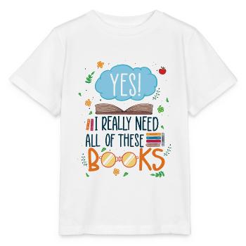 J’ai besoin de ces livres disant bibliothèque de livres - T-shirt bio MINI CREATOR Stanley/Stella Enfant - blanc - Devant - Maike (125cm)