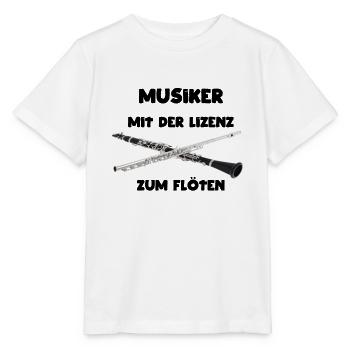 Die Flöten Lizenz haben Flötenspieler im Orchester - Stanley/Stella Kinder T-Shirt MINI CREATOR  - Weiß - Vorne - Maike (125cm)