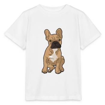 Französische Bulldogge - Stanley/Stella Kinder T-Shirt MINI CREATOR  - Weiß - Vorne - Maike (125cm)