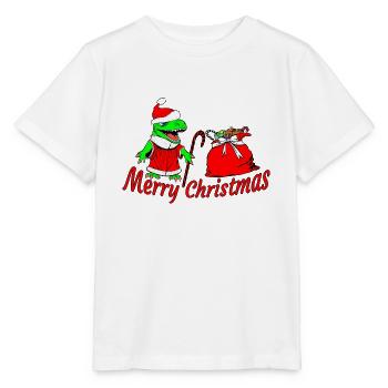 baby Santa dinosaur merry Christmas - Stanley/Stella MINI CREATOR Kids’ T-Shirt - white - Front - Maike (125cm)