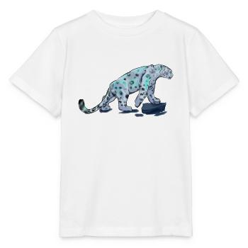 Blauer Schneeleopard - Stanley/Stella Kinder T-Shirt MINI CREATOR  - Weiß - Vorne - Maike (125cm)