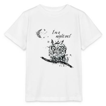 Je suis un oiseau de nuit - Nachteule - T-shirt bio MINI CREATOR Stanley/Stella Enfant - blanc - Devant - Maike (125cm)