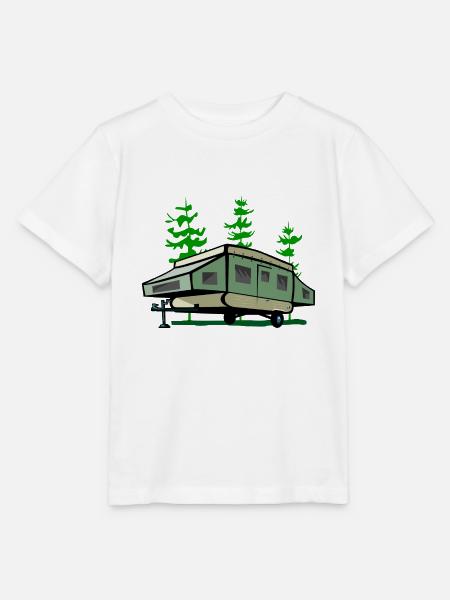 Camping Pop Up Trailer - Stanley/Stella Kinder T-Shirt MINI CREATOR  - Weiß