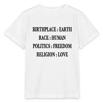 Ma race est humain - T-shirt bio MINI CREATOR Stanley/Stella Enfant - blanc - Devant - Maike (125cm)