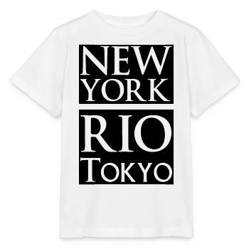 New York, Rio, Tokyo - T-shirt bio MINI CREATOR Stanley/Stella Enfant - blanc - Devant - Maike (125cm)