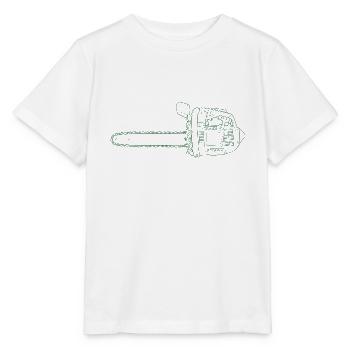 Scie, scie à chaîne, scie à chaîne - T-shirt bio MINI CREATOR Stanley/Stella Enfant - blanc - Devant - Maike (125cm)
