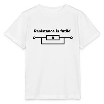 resistance is futile! - Stanley/Stella MINI CREATOR Kids’ T-Shirt - white - Front - Maike (125cm)