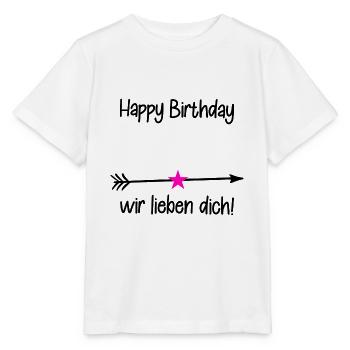 Happy Birthday / Geburtstag - Stanley/Stella Kinder T-Shirt MINI CREATOR  - Weiß - Vorne - Maike (125cm)