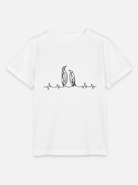 Pinguin Herzschlag - Stanley/Stella Kinder T-Shirt MINI CREATOR  - Weiß