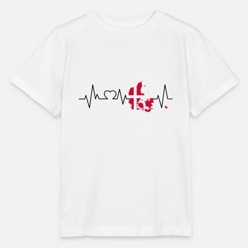 Dänemark Herzschlag - Stanley/Stella Kinder T-Shirt MINI CREATOR  - Weiß