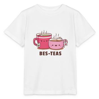 Cute Tea Cups Bes Teas Bestie Pun - Stanley/Stella MINI CREATOR Kids’ T-Shirt - white - Front - Maike (125cm)
