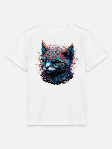 Düsterer Katzenblick - Stanley/Stella Kinder T-Shirt MINI CREATOR  - Weiß